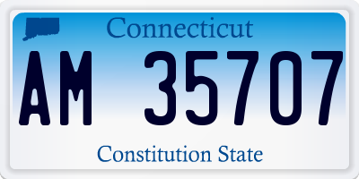 CT license plate AM35707