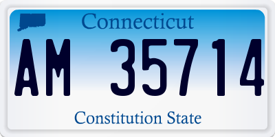 CT license plate AM35714