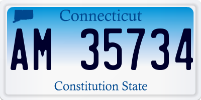CT license plate AM35734