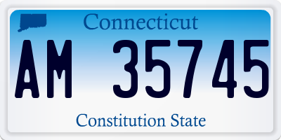 CT license plate AM35745
