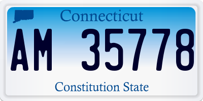 CT license plate AM35778