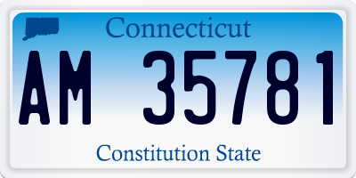 CT license plate AM35781