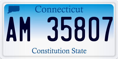 CT license plate AM35807