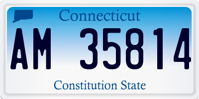 CT license plate AM35814