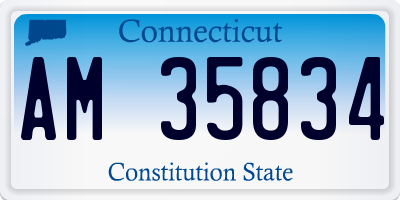 CT license plate AM35834