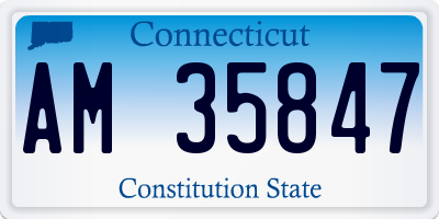 CT license plate AM35847