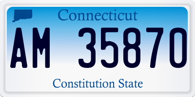 CT license plate AM35870