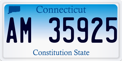 CT license plate AM35925