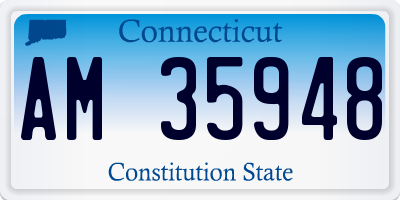 CT license plate AM35948