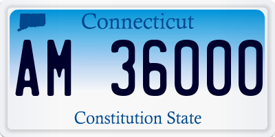 CT license plate AM36000