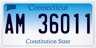 CT license plate AM36011