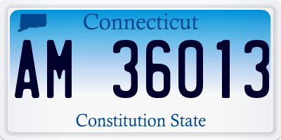 CT license plate AM36013