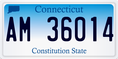 CT license plate AM36014