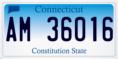 CT license plate AM36016