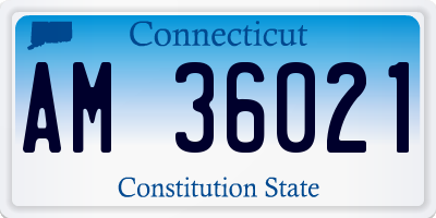 CT license plate AM36021