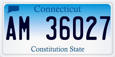 CT license plate AM36027