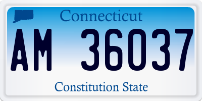 CT license plate AM36037