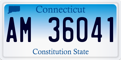 CT license plate AM36041