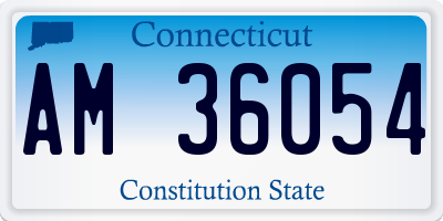 CT license plate AM36054