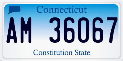 CT license plate AM36067