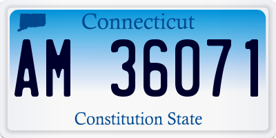 CT license plate AM36071