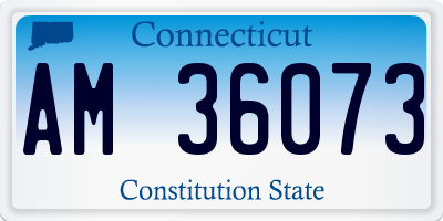 CT license plate AM36073