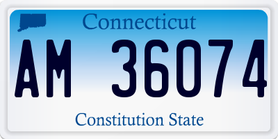 CT license plate AM36074