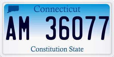 CT license plate AM36077