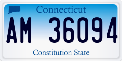 CT license plate AM36094