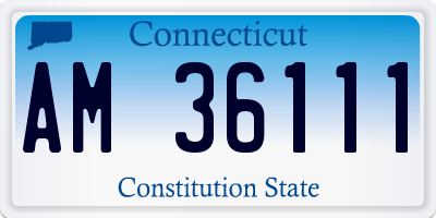 CT license plate AM36111