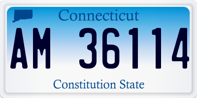 CT license plate AM36114