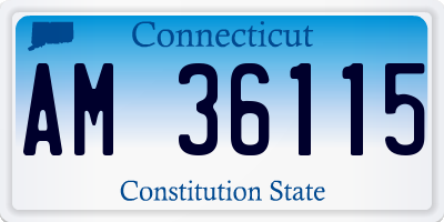 CT license plate AM36115