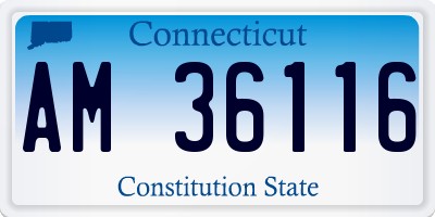 CT license plate AM36116