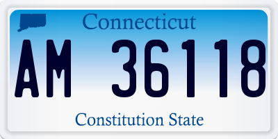 CT license plate AM36118