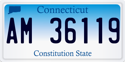 CT license plate AM36119