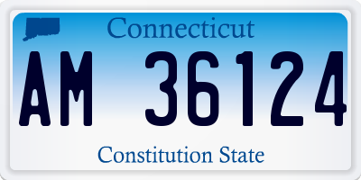 CT license plate AM36124