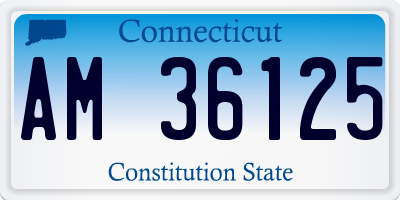 CT license plate AM36125