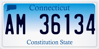 CT license plate AM36134