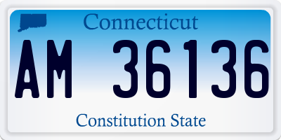 CT license plate AM36136