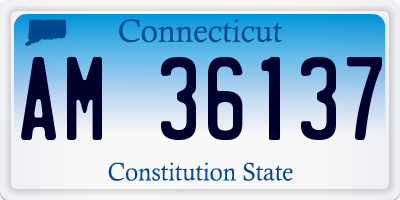 CT license plate AM36137