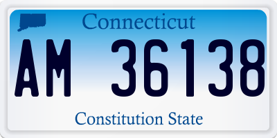 CT license plate AM36138