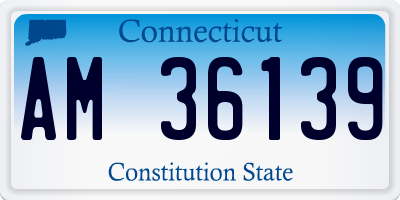 CT license plate AM36139