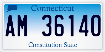 CT license plate AM36140