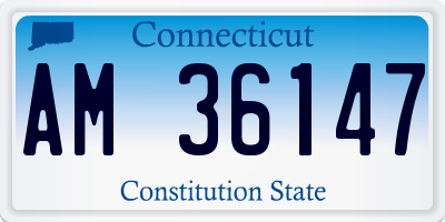 CT license plate AM36147