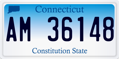 CT license plate AM36148