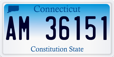 CT license plate AM36151