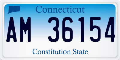 CT license plate AM36154