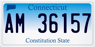 CT license plate AM36157