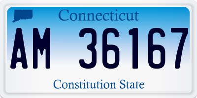 CT license plate AM36167