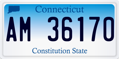CT license plate AM36170
